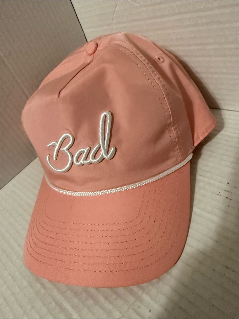 Bad Birdie Golf Snapback Hat Mens Pink Braided Rope Rope Performance Snapback